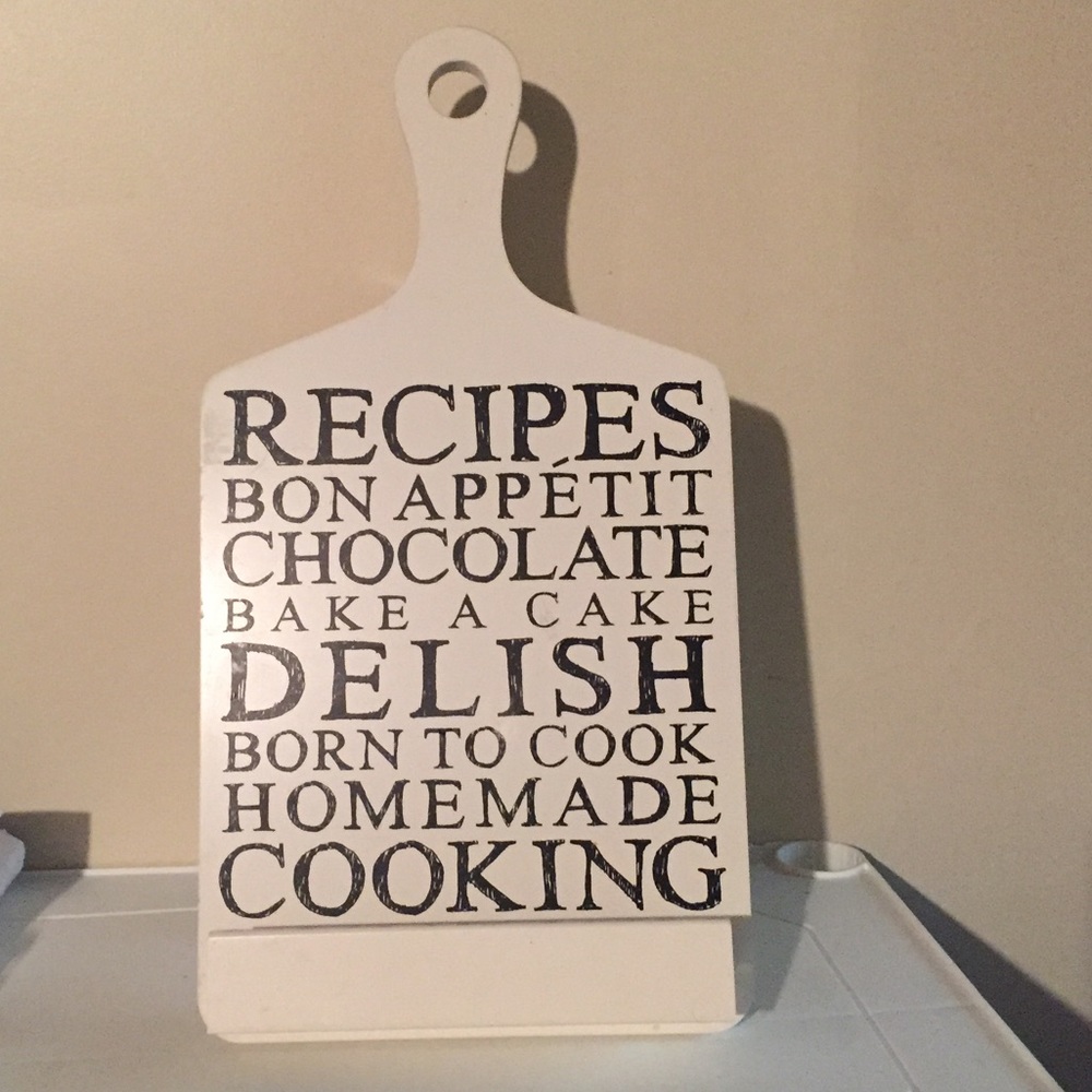Cookbook, recipe or tablet holder for the kitchen